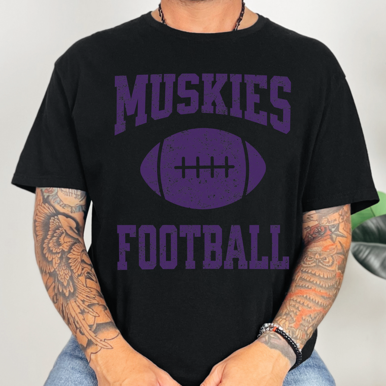 Muskies Football Tee (Purple)