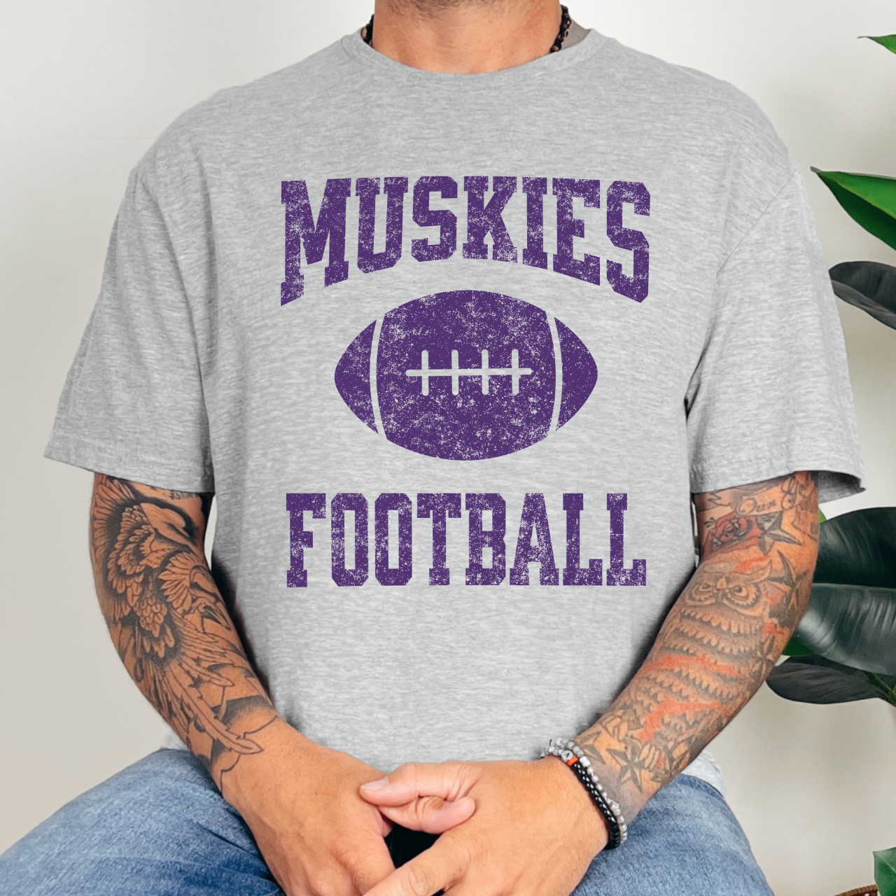 Muskies Football Tee (Purple)