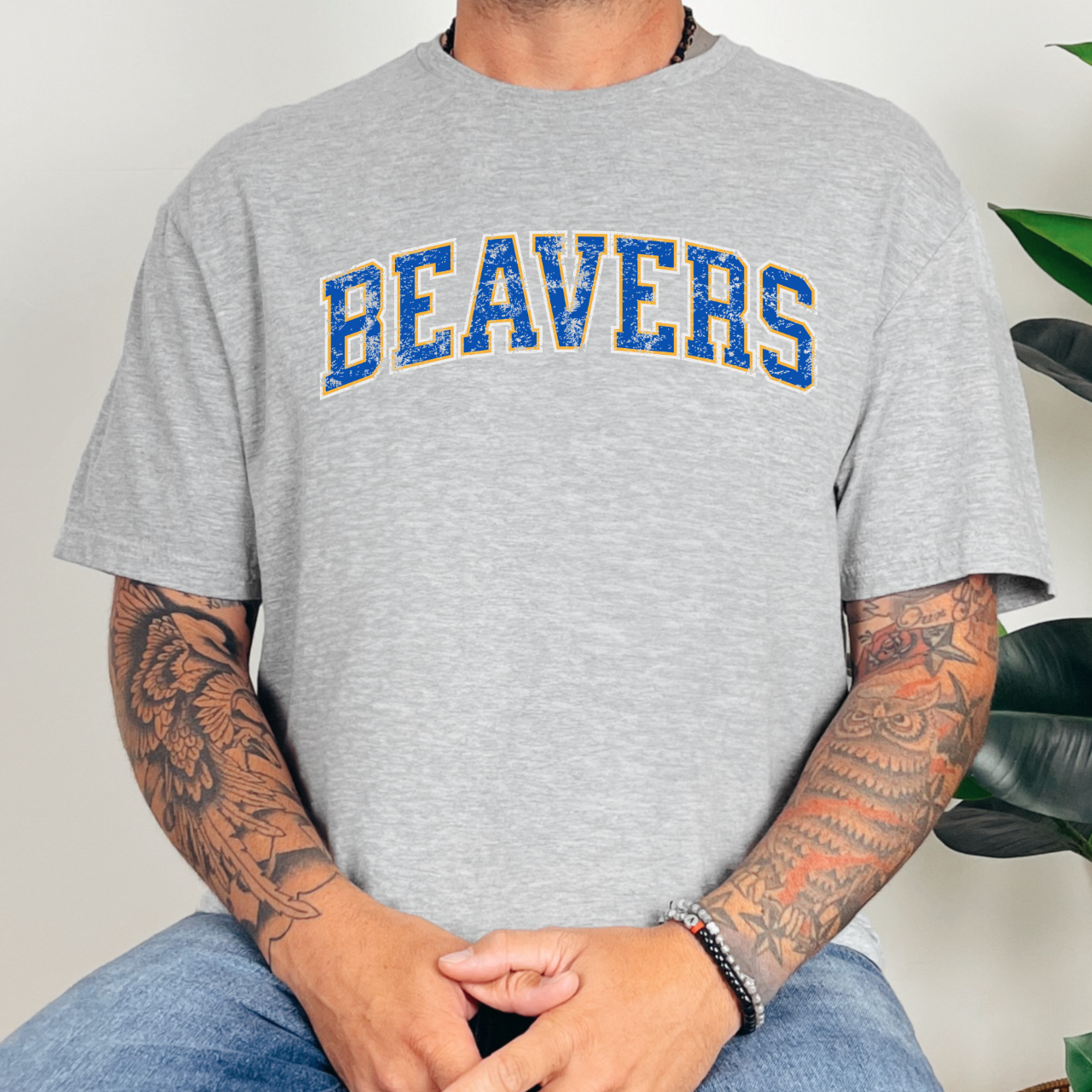 Wilton Beavers Vintage Varsity Adult Tee