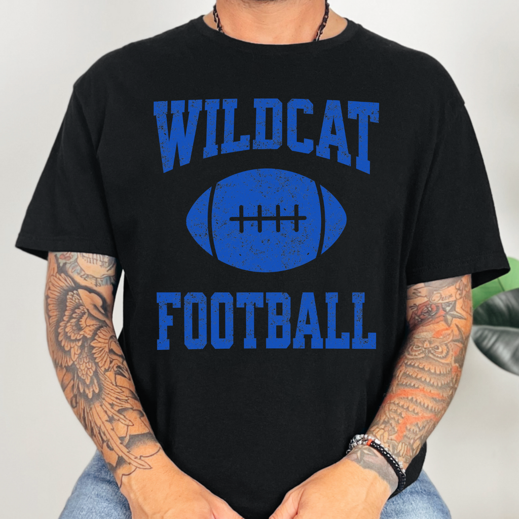 Durant Wildcats Football Tee (Blue)