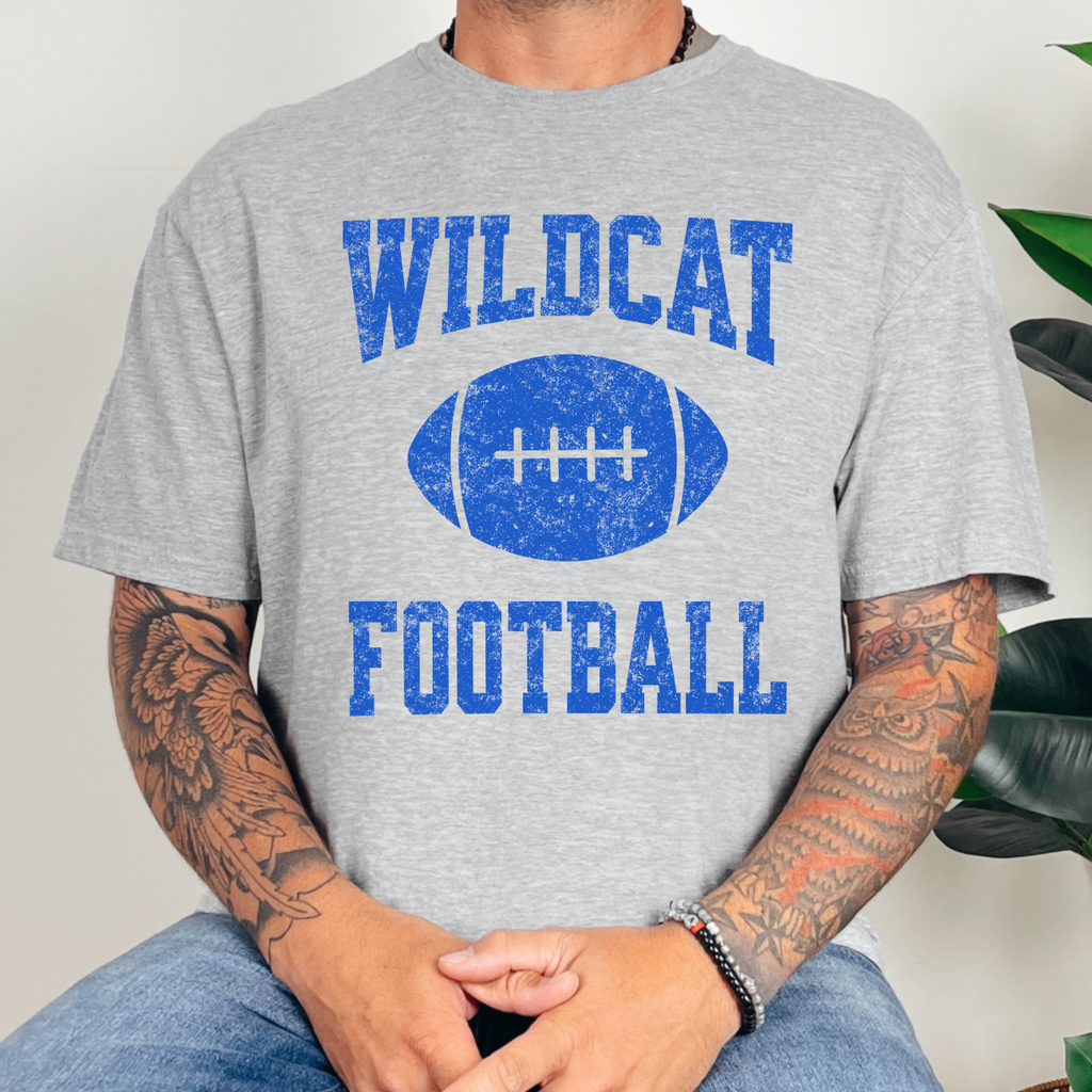Durant Wildcats Football Tee (Blue)