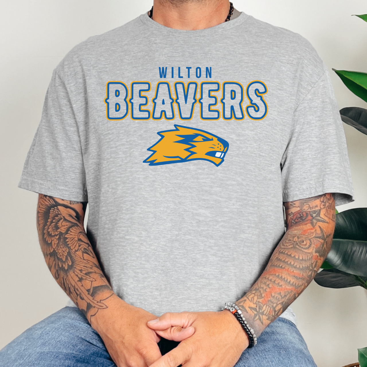 Wilton Beavers Classic Mascot Adult Tee