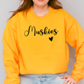 Muscatine Muskies Script Heart Crewneck
