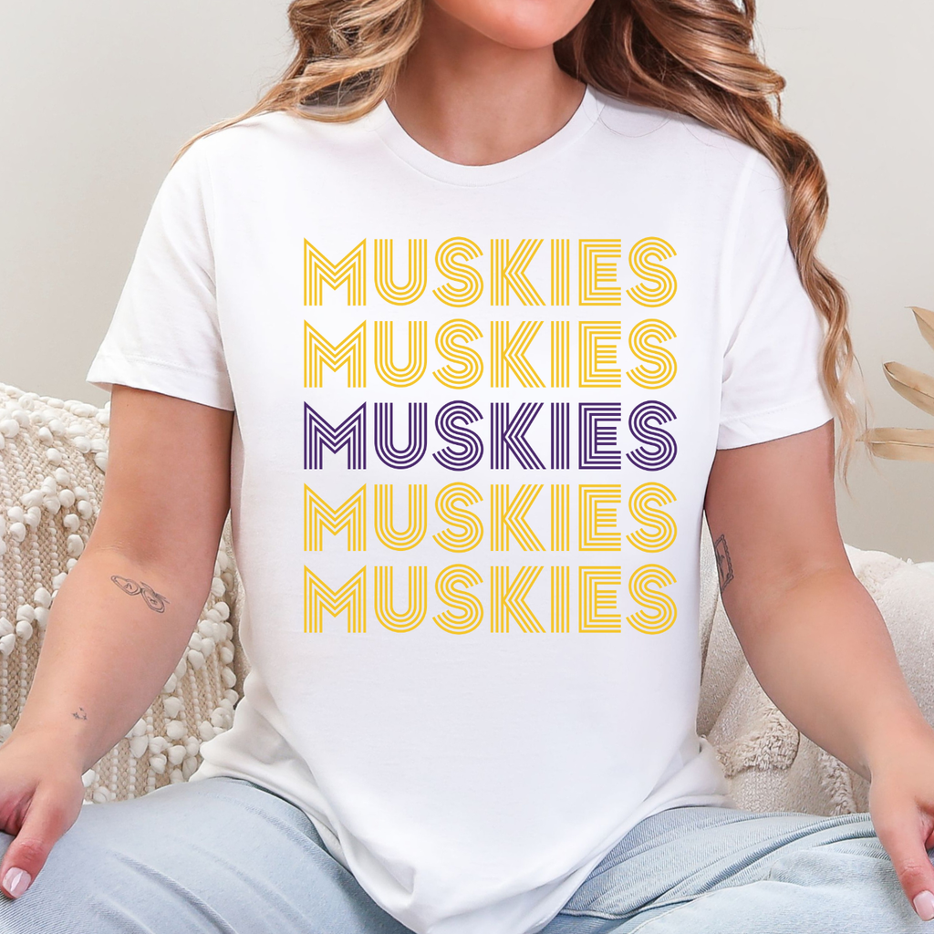 Muscatine Muskies Stacked Repeat Tee