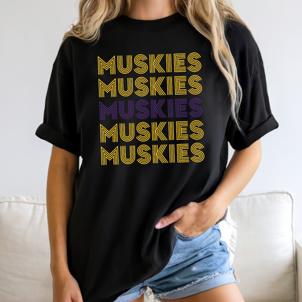 Muscatine Muskies Stacked Repeat Tee