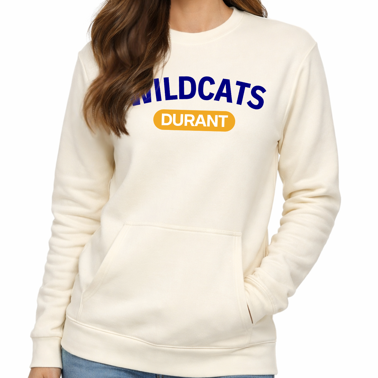 Durant Wildcats Modern Arch Pocket Crew