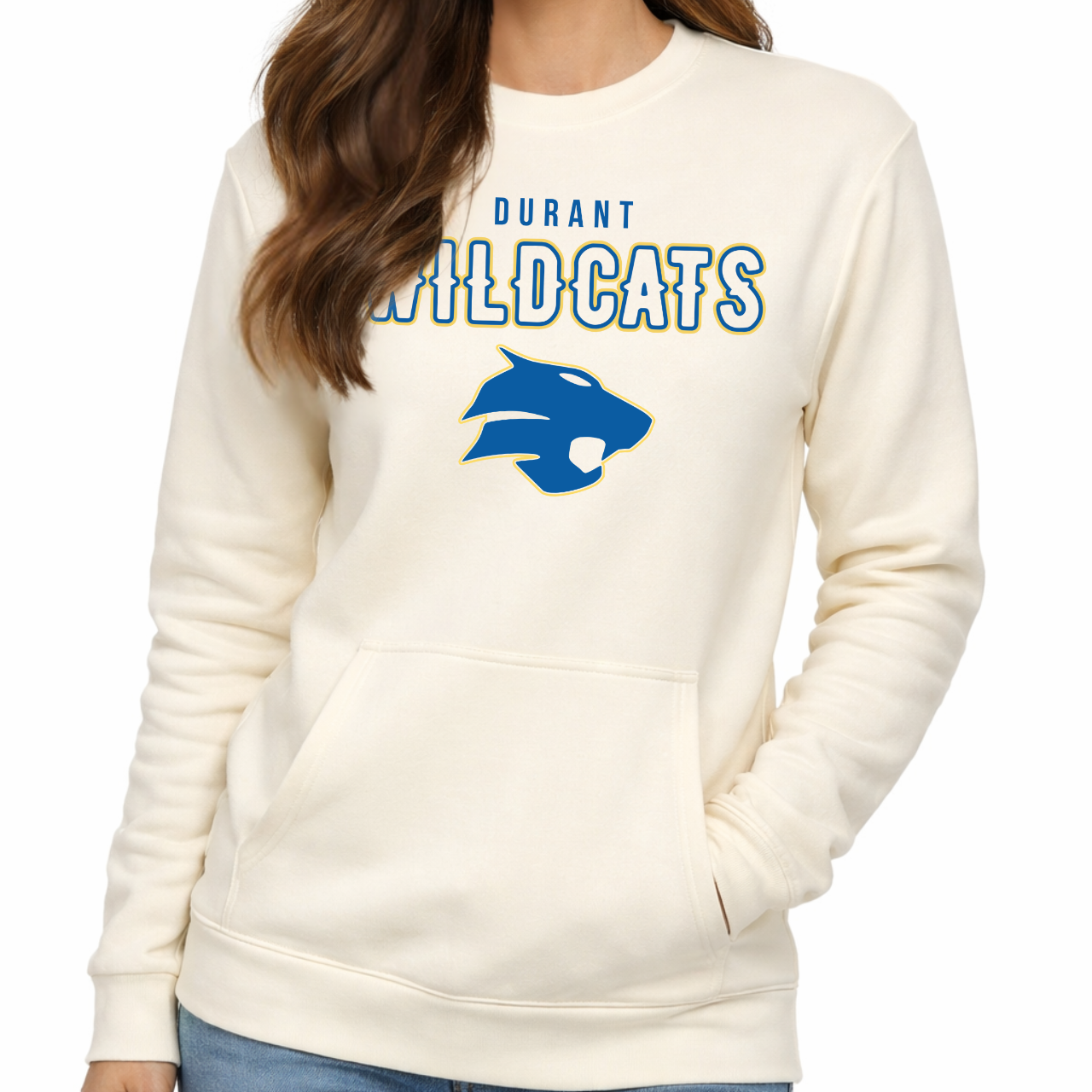 Durant Wildcats Classic Logo Pocket Crew