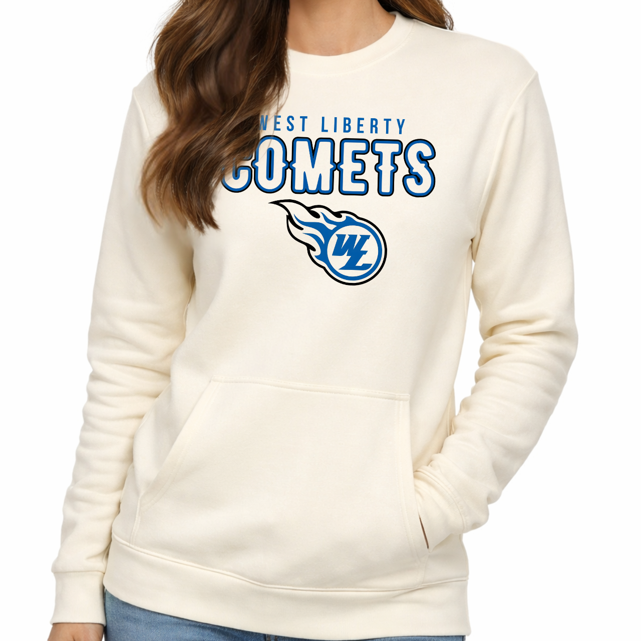 West Liberty Comets Classic Logo Pocket Crew