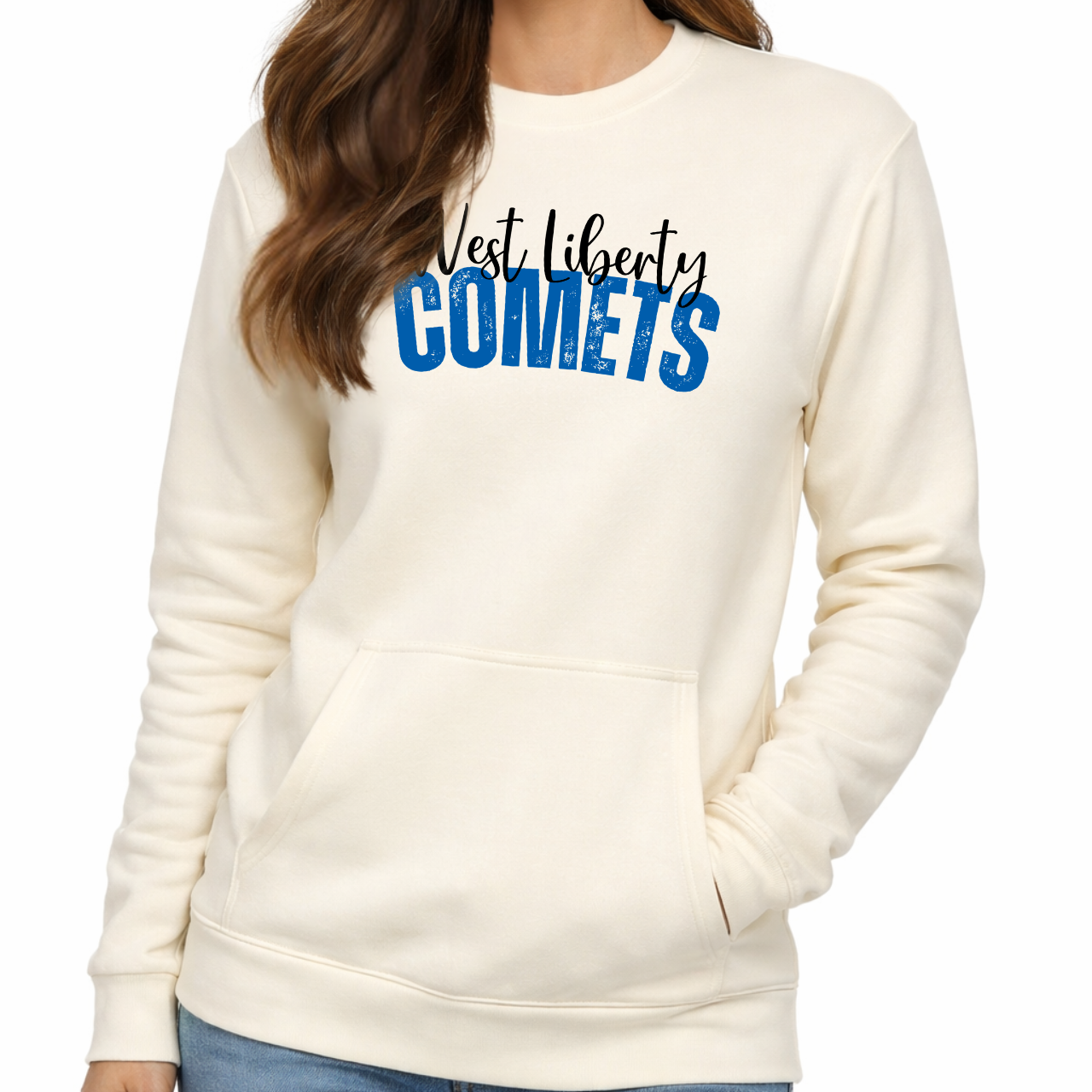 West Liberty Comets Script Spirit Crewneck