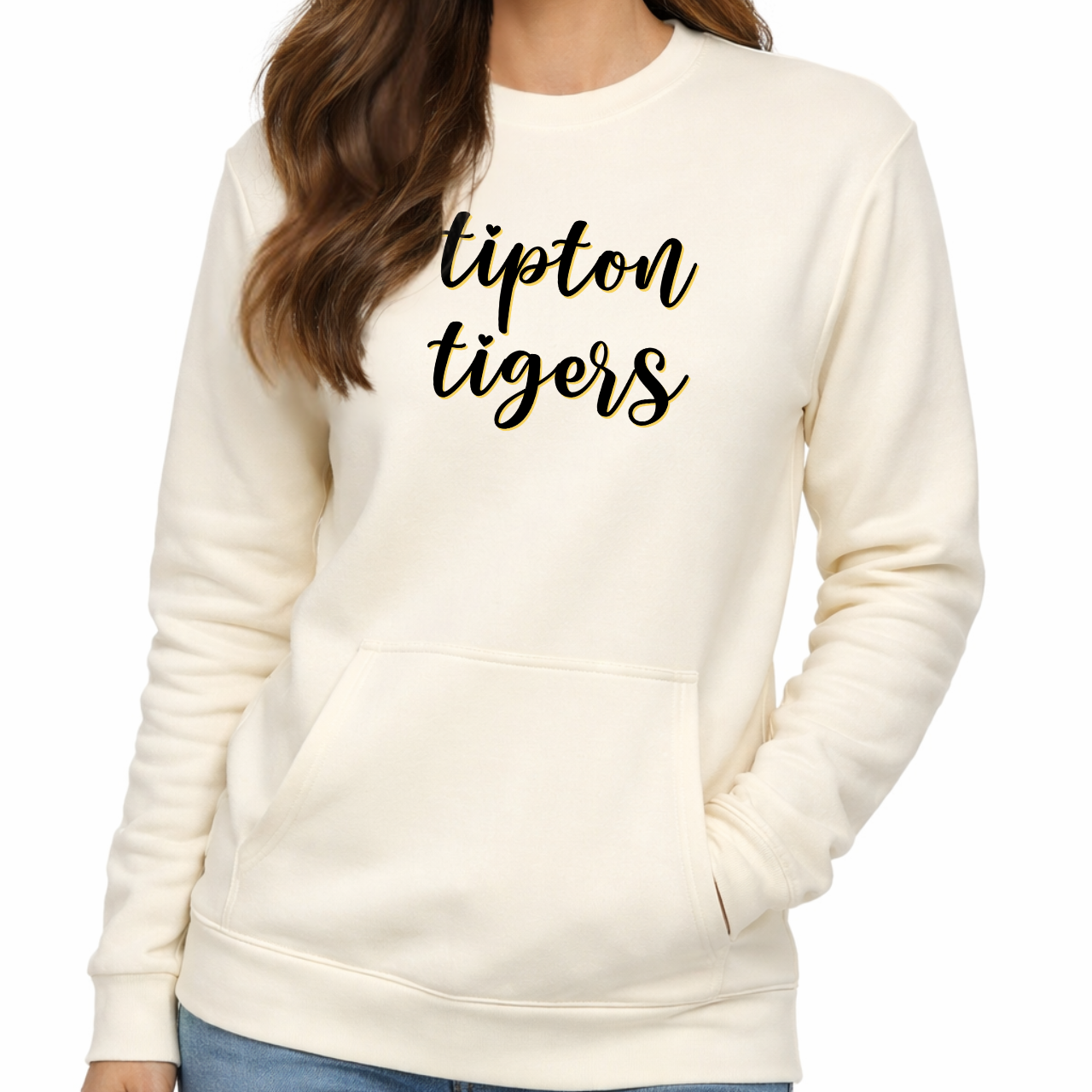 Tipton Tigers Script Pocket Crewneck