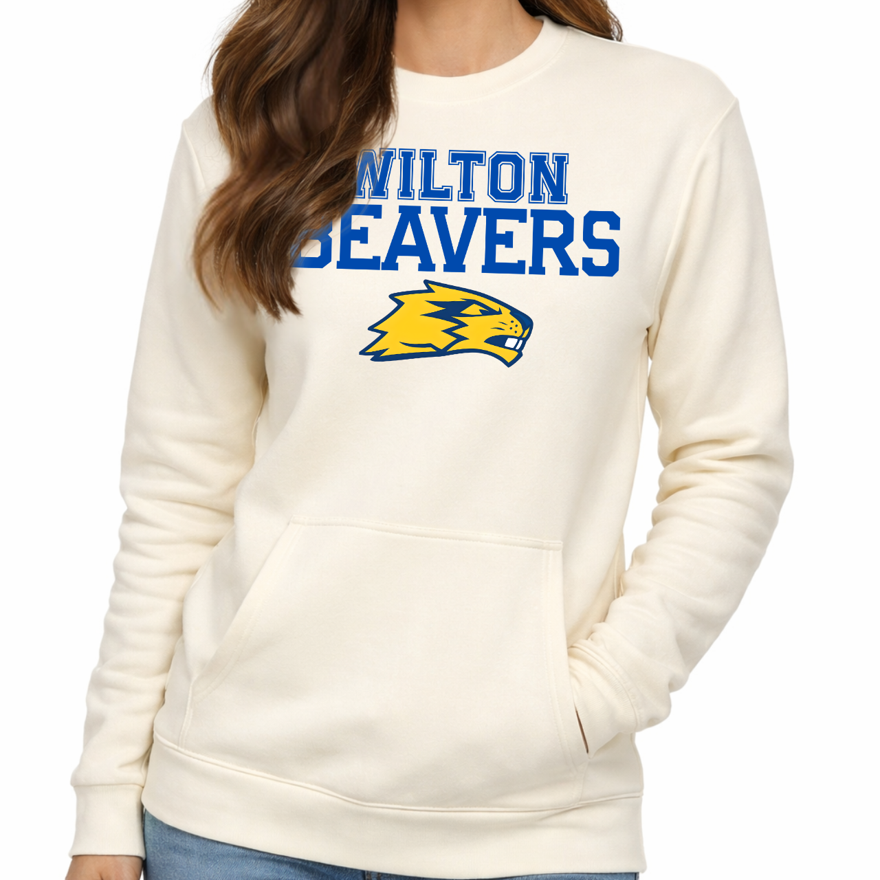 Wilton Beavers Logo Pocket Crew