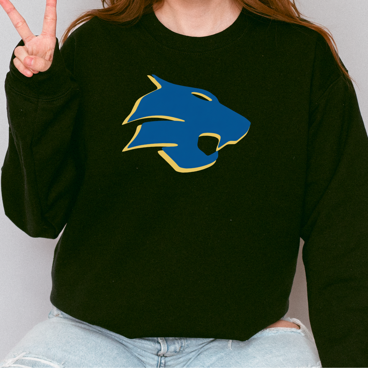 Durant Wildcats Mascot Crewneck
