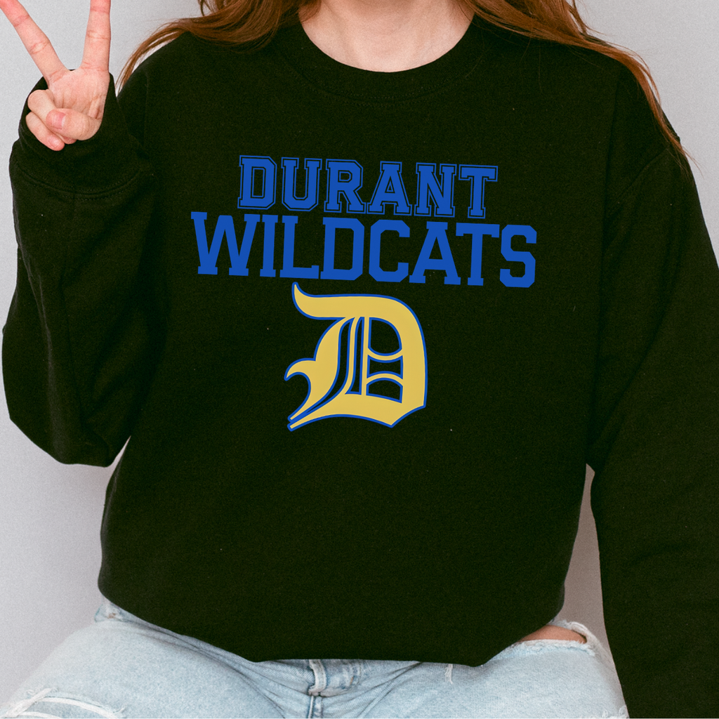 Durant Wildcats Logo Crewneck