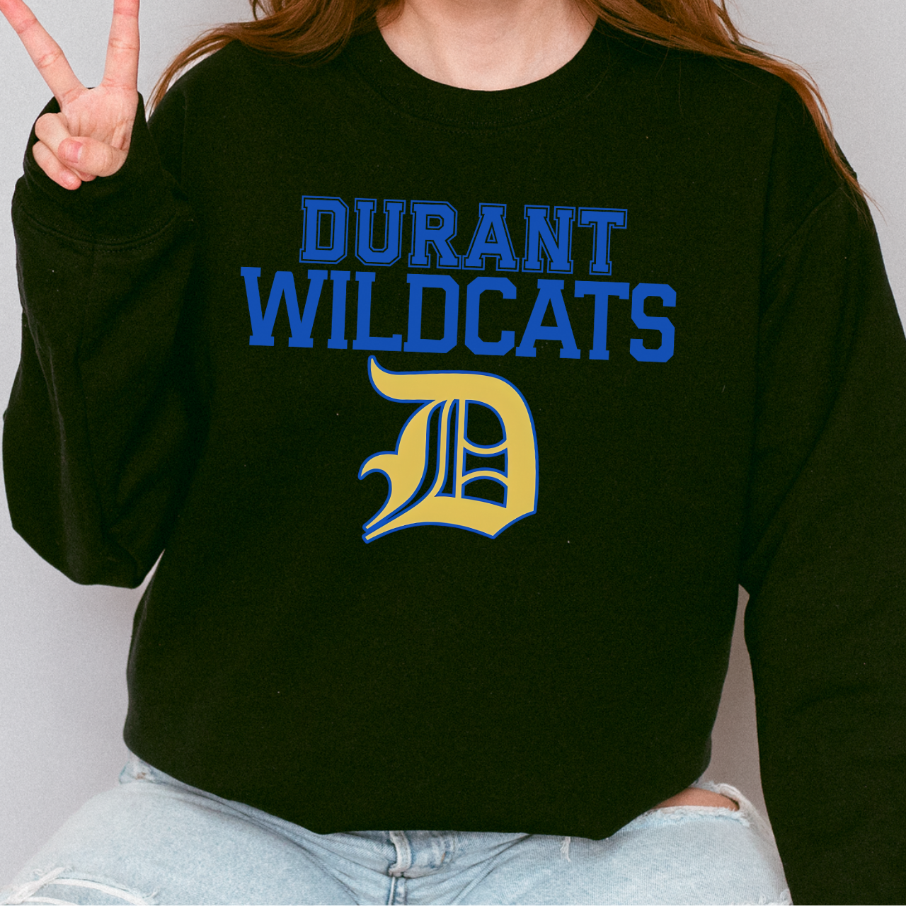 Durant Wildcats Logo Crewneck