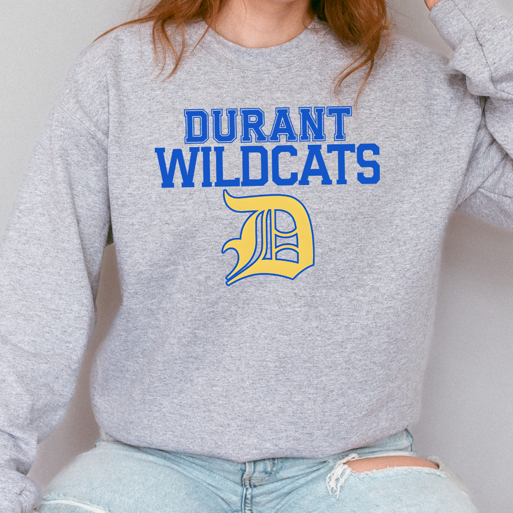 Durant Wildcats Logo Crewneck