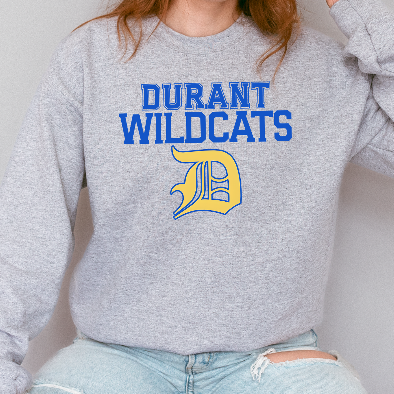 Durant Wildcats Logo Crewneck