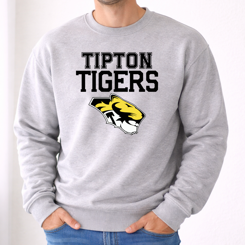 Tipton Tigers Bold Classic Mascot Crewneck