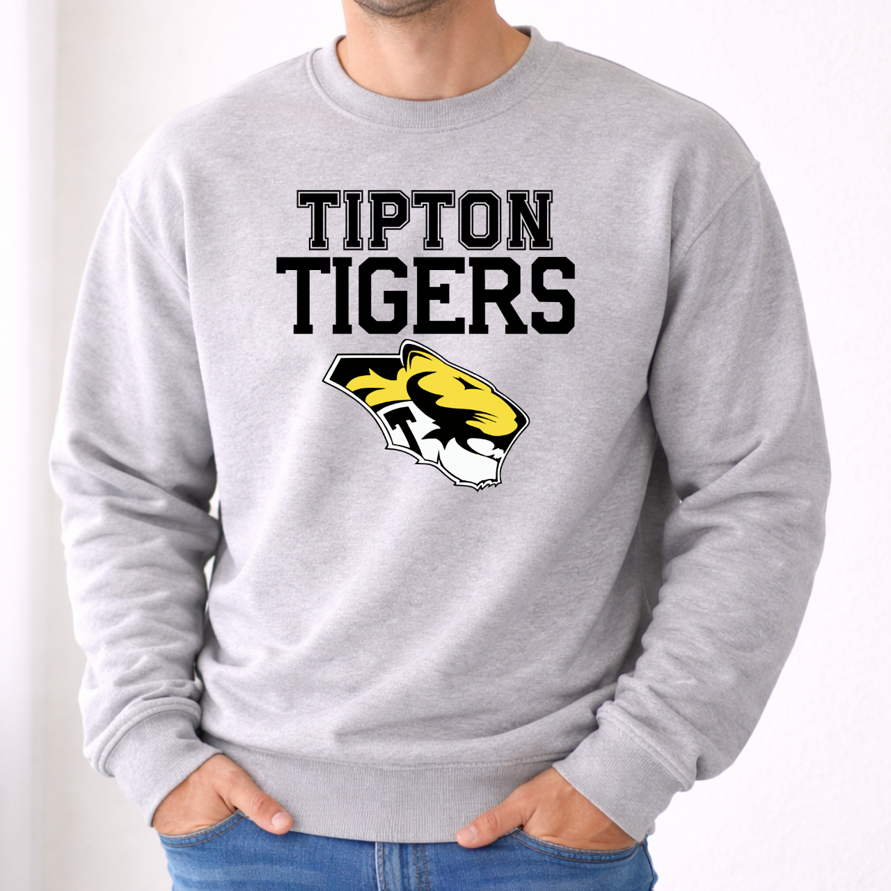 Tipton Tigers Bold Classic Mascot Crewneck