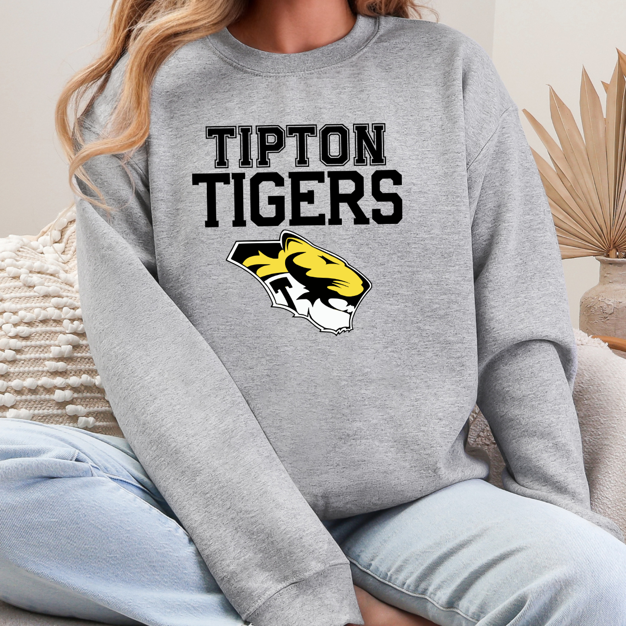 Tipton Tigers Bold Classic Mascot Crewneck