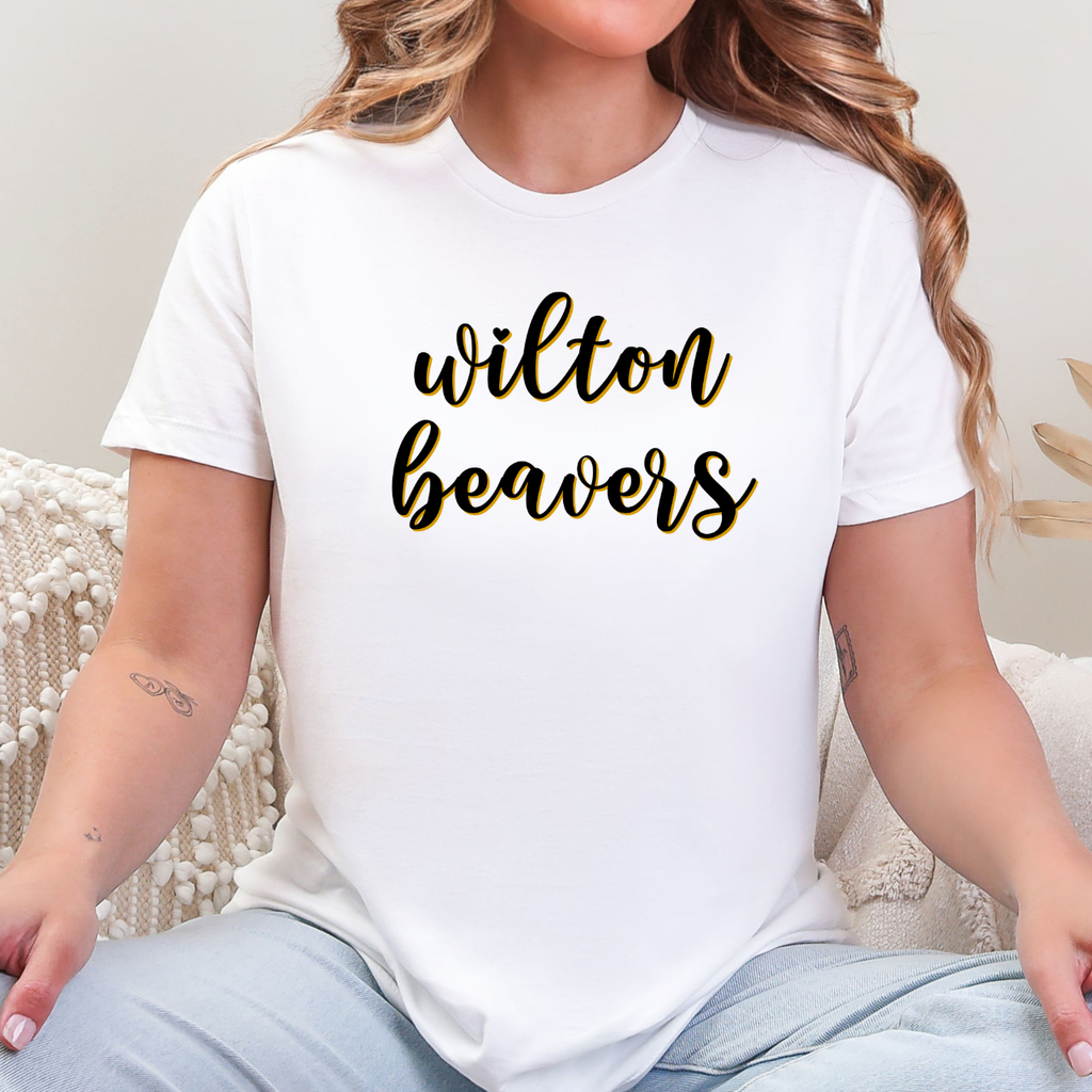 Wilton Beavers Script Spirit Tee
