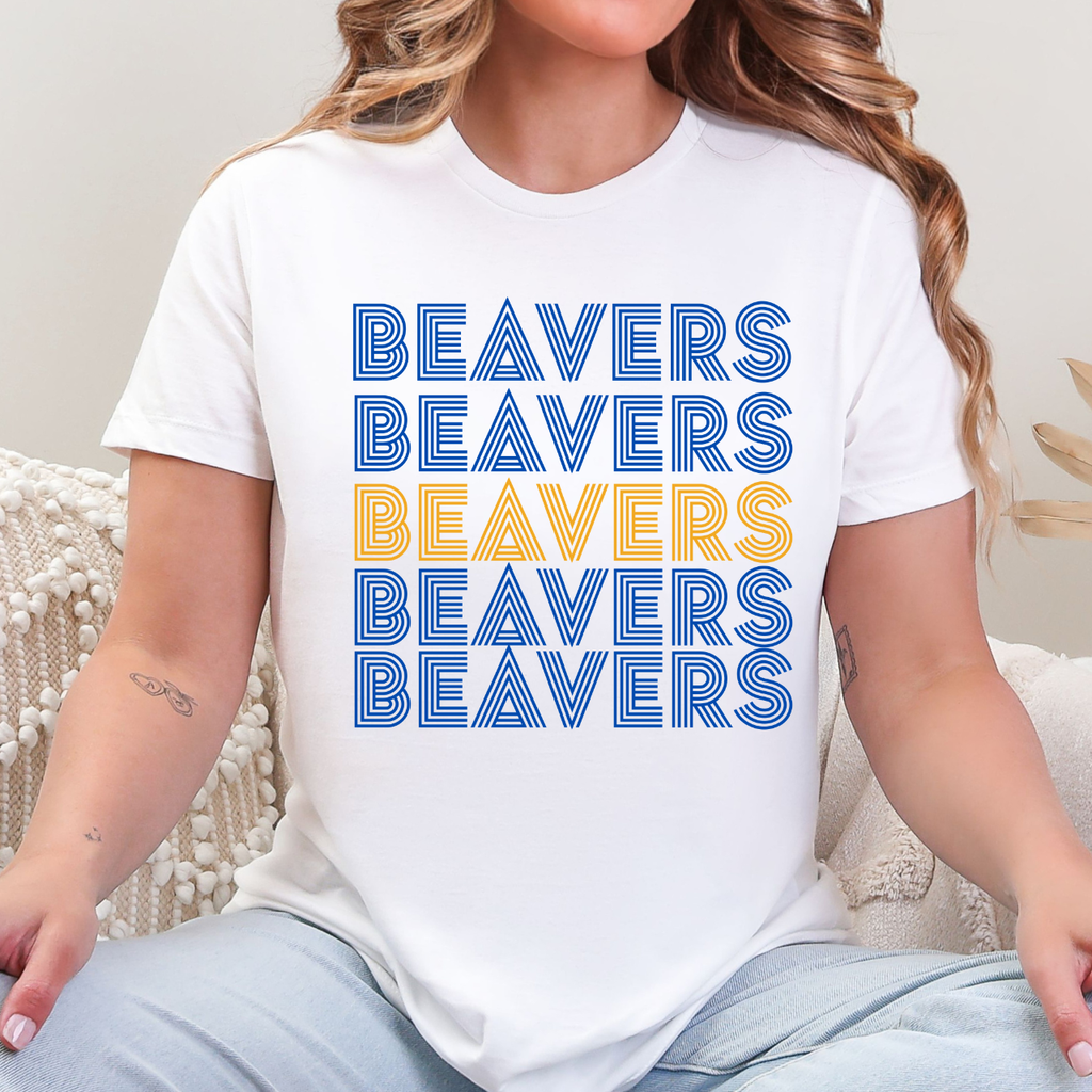 Wilton Beavers Stacked Retro Tee