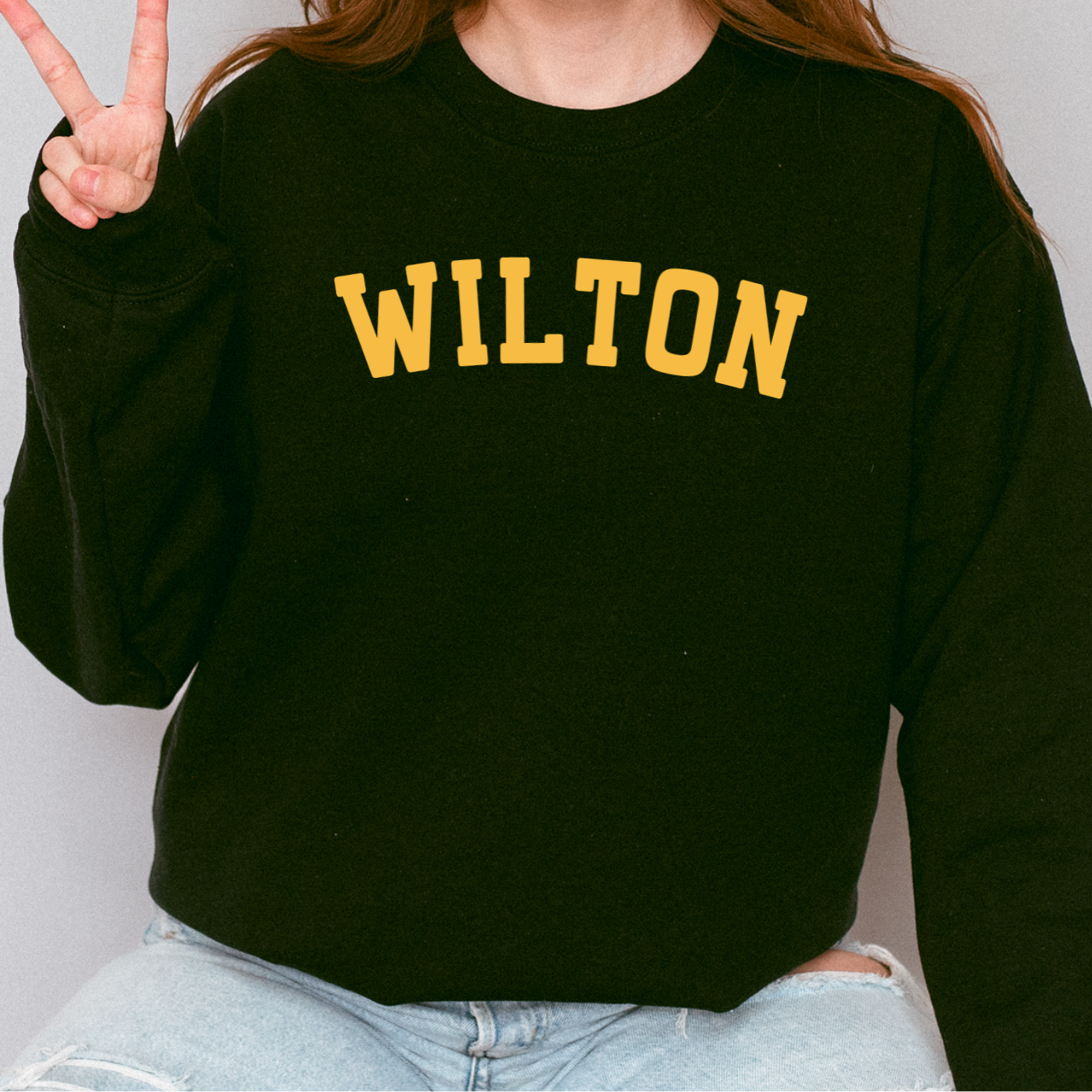 Wilton Arched Letter Spirit Crewneck