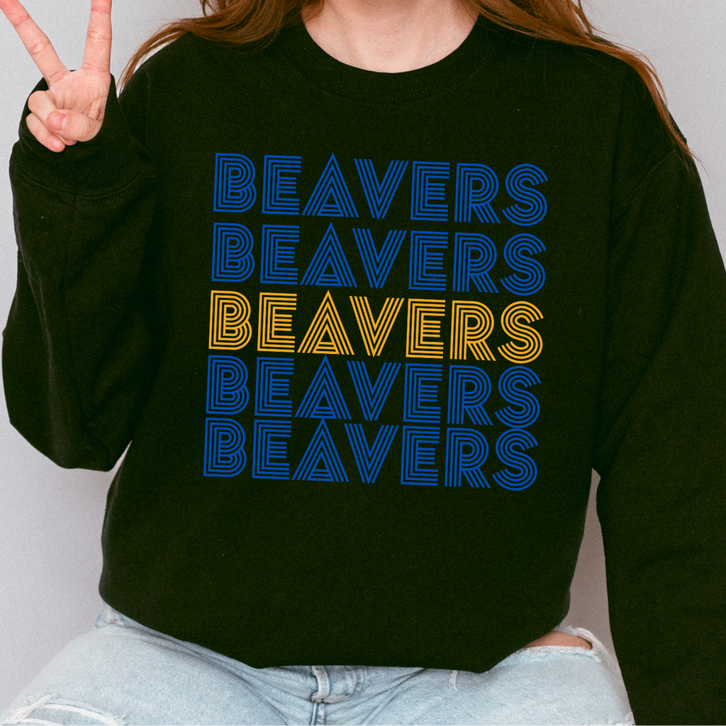 Wilton Beavers Retro Stacked Crewneck
