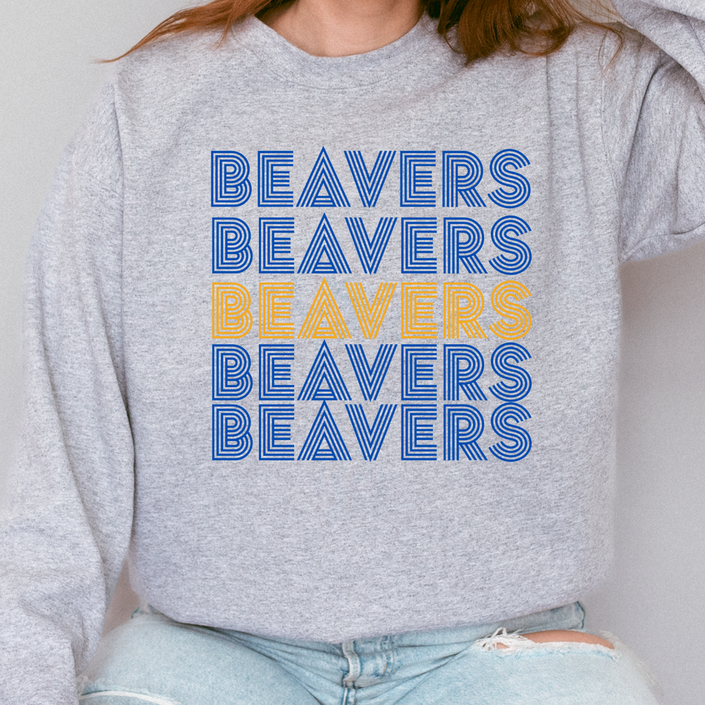 Wilton Beavers Retro Stacked Crewneck