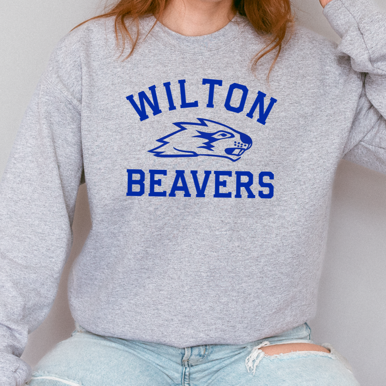 Wilton Beavers Mascot Arch Crewneck