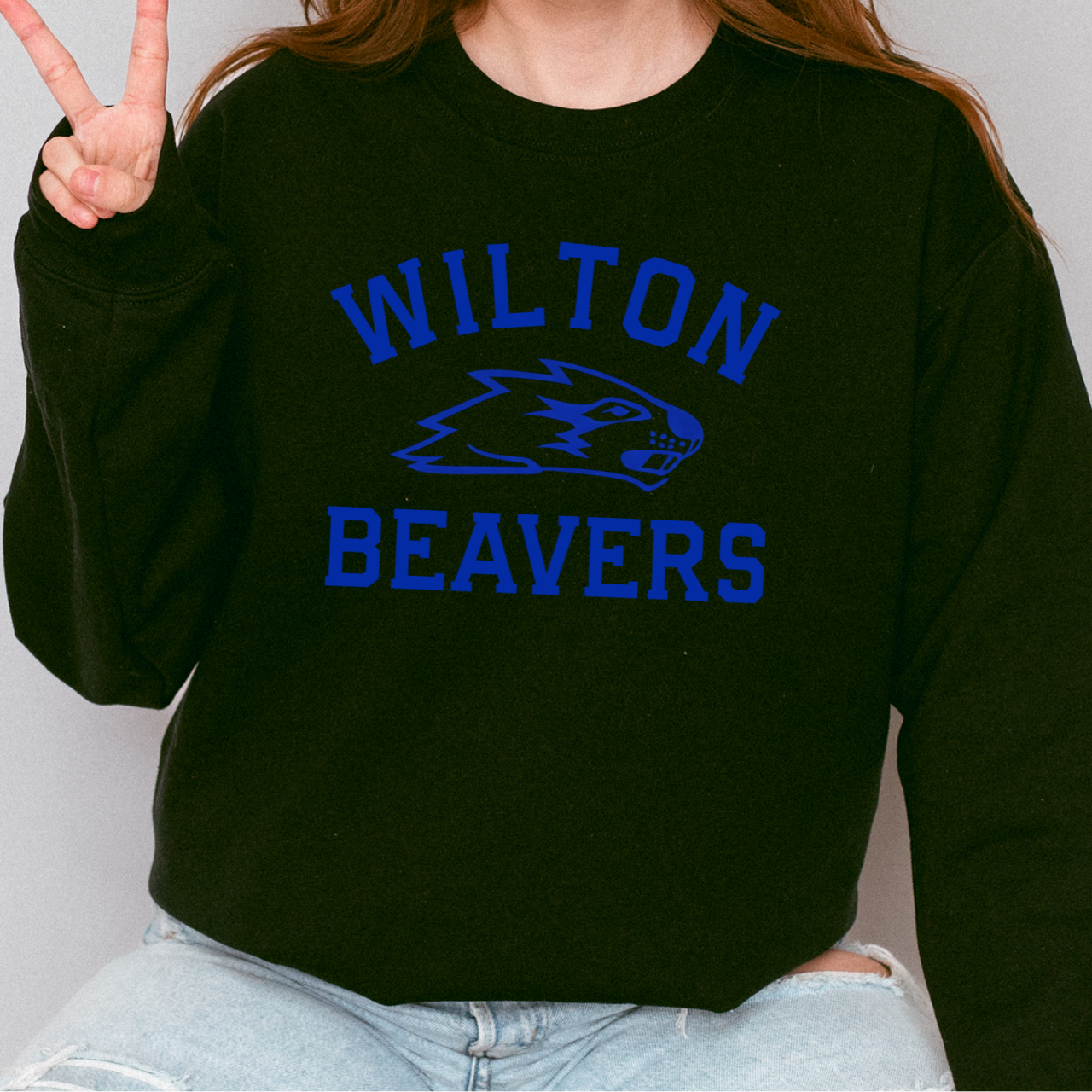 Wilton Beavers Mascot Arch Crewneck