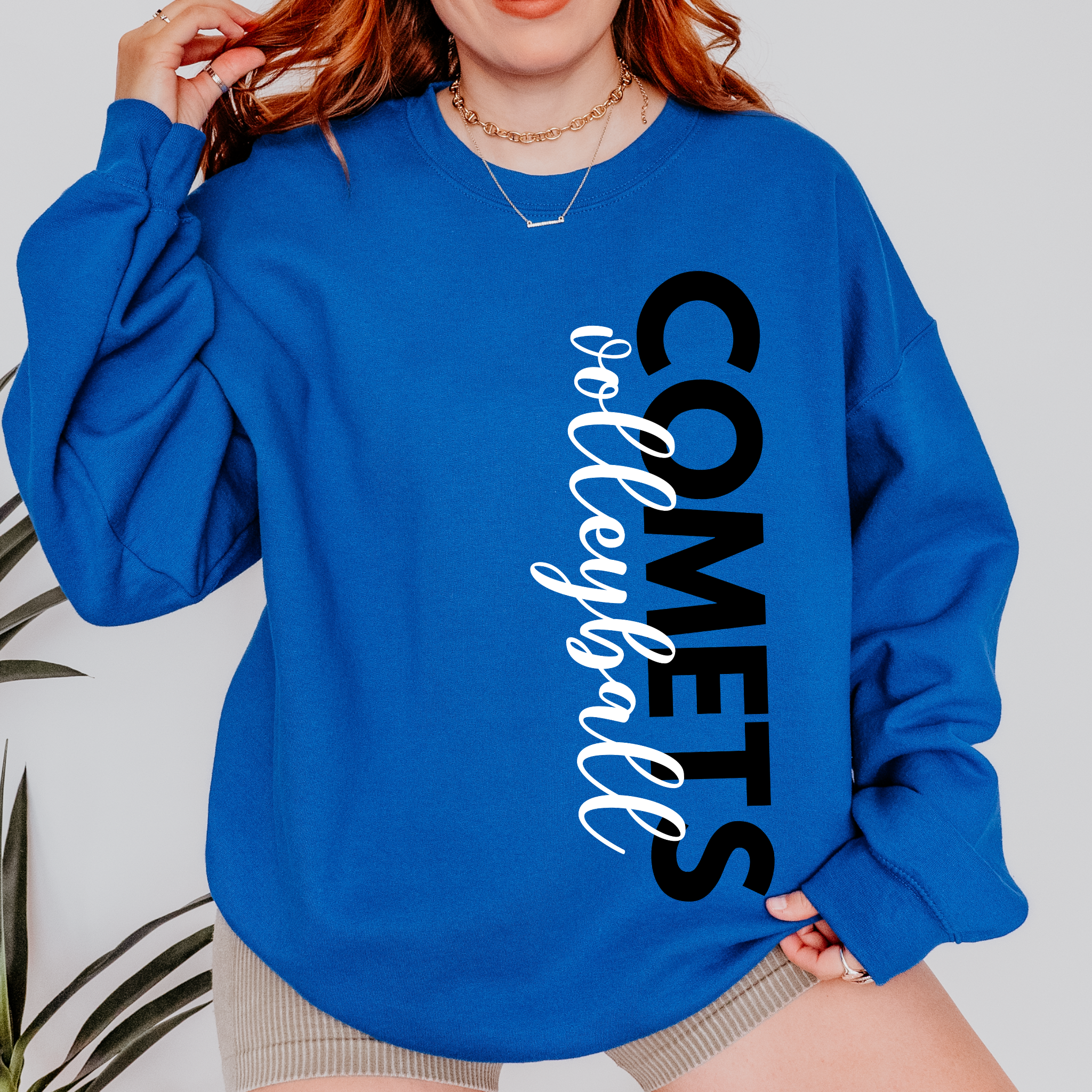 West Liberty Comets Side Print Volleyball Crewneck