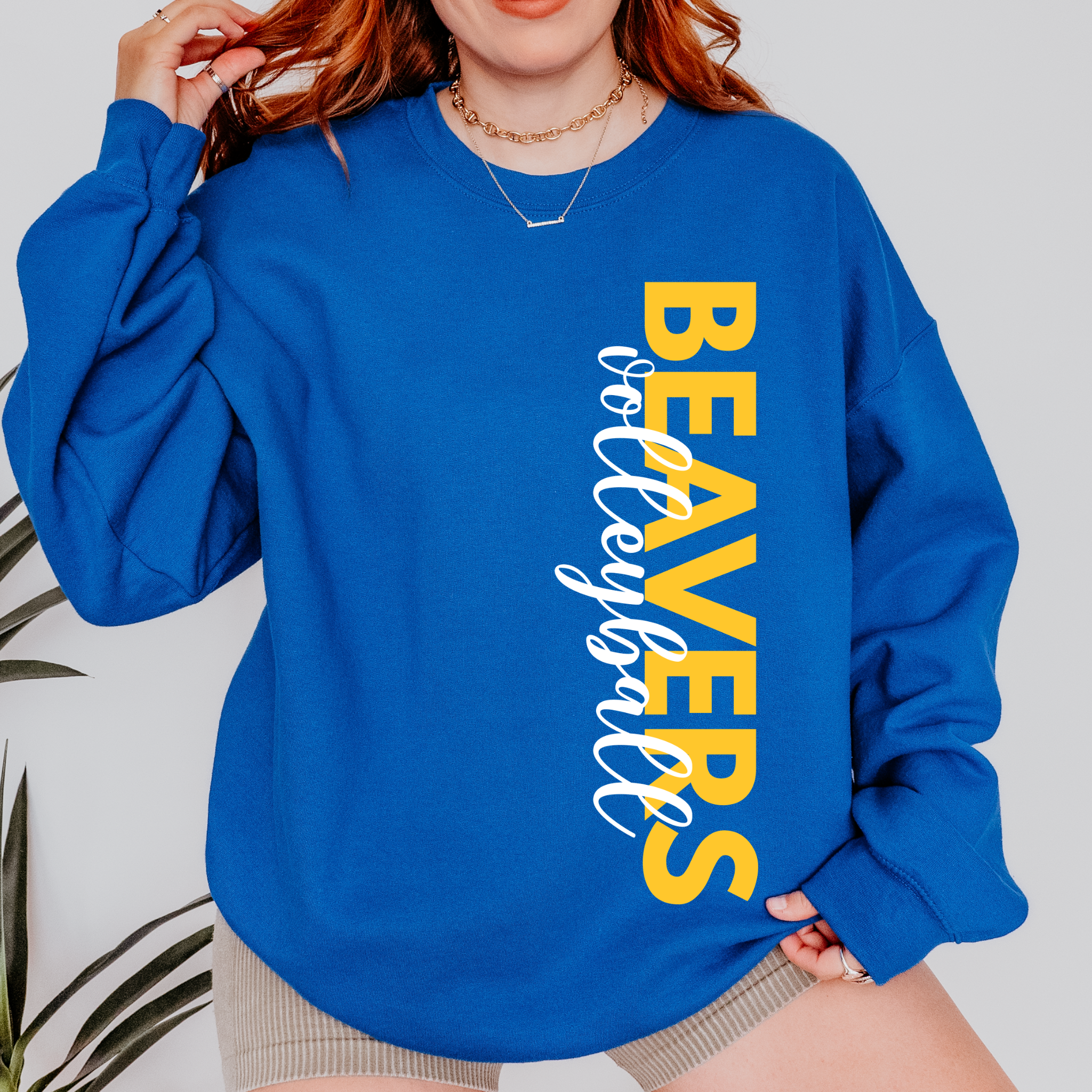 Wilton Beavers Volleyball Side Print Crewneck