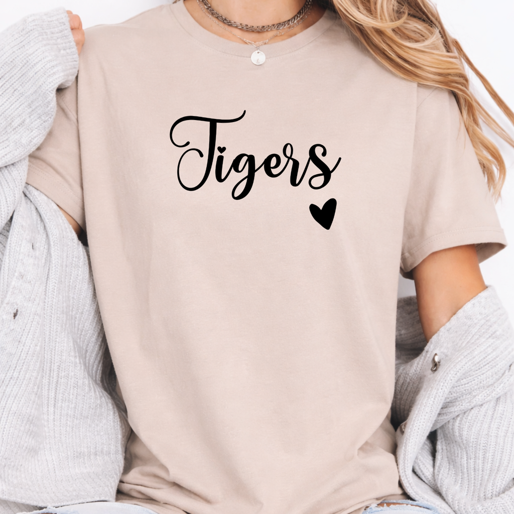 Tipton Tigers Script Heart Tee