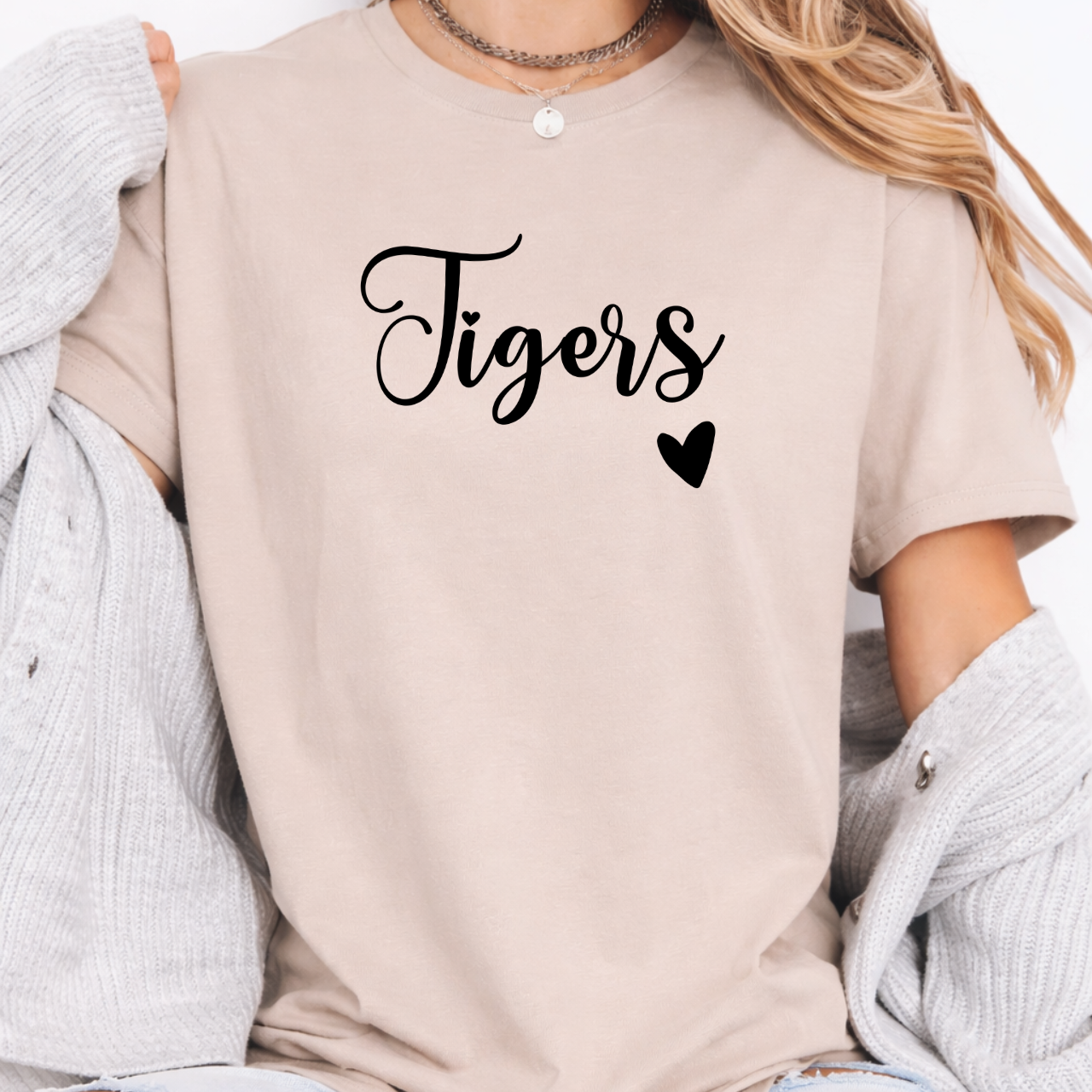 Tipton Tigers Script Heart Tee