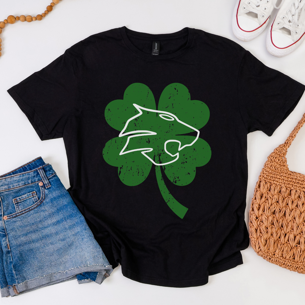 Durant Wildcats - Wildcats Shamrock Shirt in Black