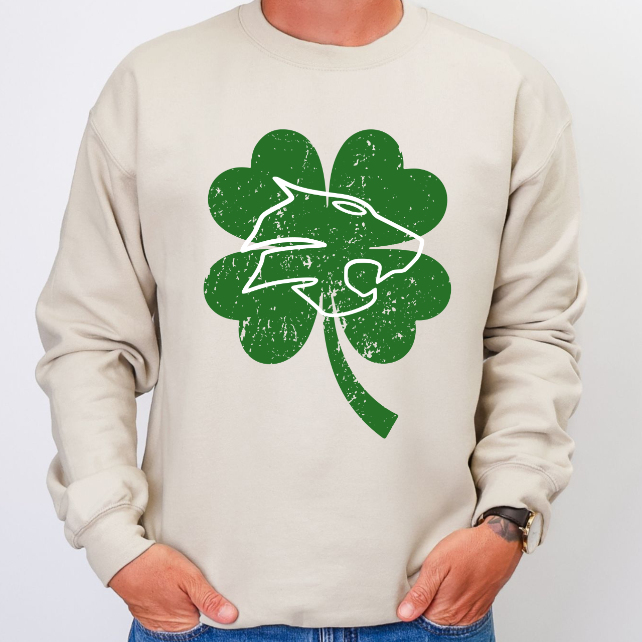 Durant Wildcats - Wildcats Shamrock Crewneck