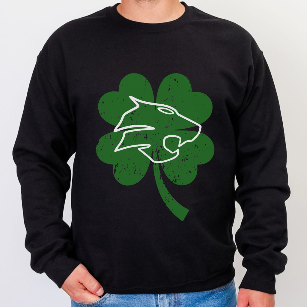 Durant Wildcats - Wildcats Shamrock Crewneck in Black