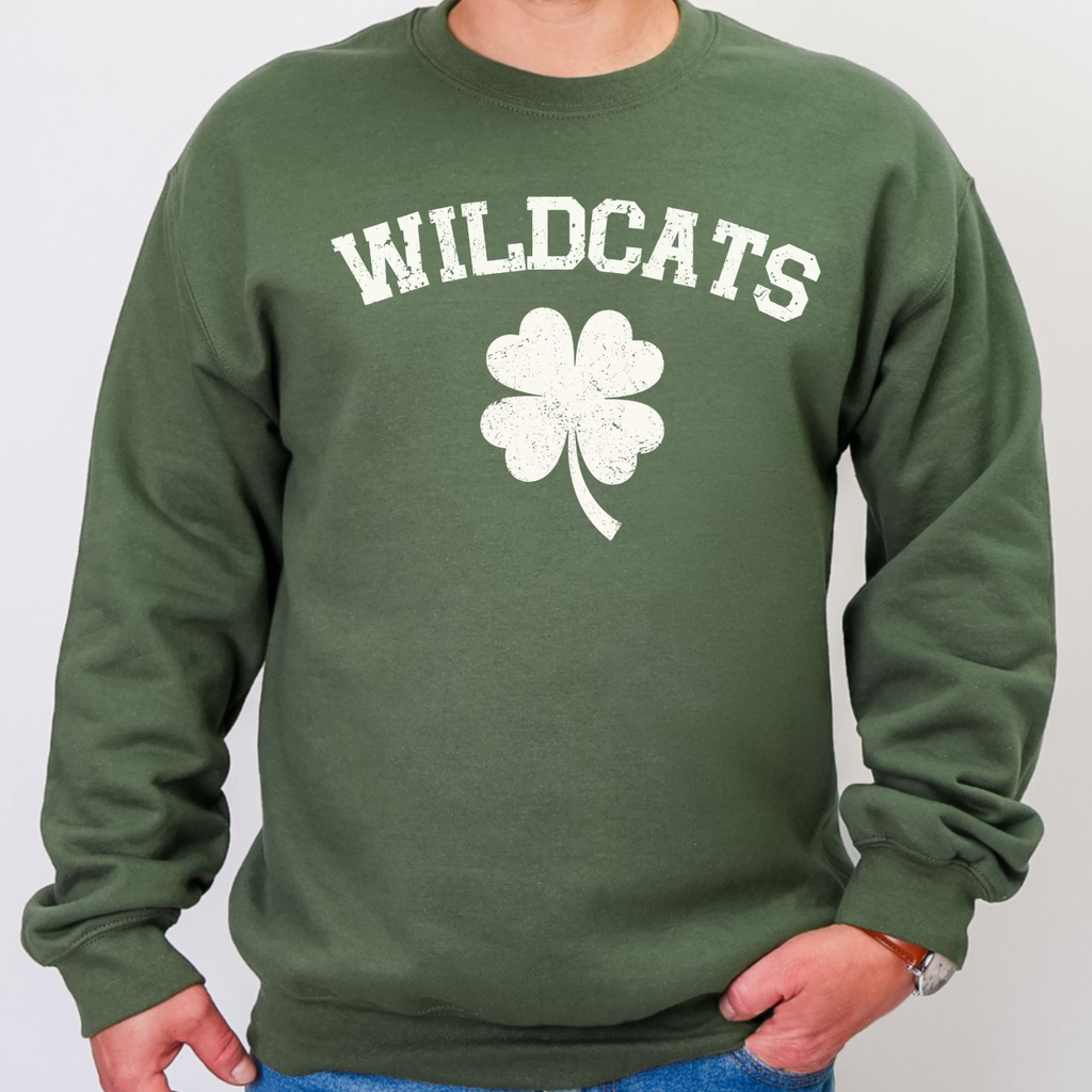Durant Wildcats - Wildcats Vintage Shamrock Crewneck