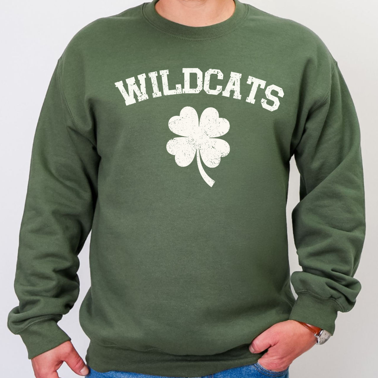 Durant Wildcats - Wildcats Vintage Shamrock Crewneck