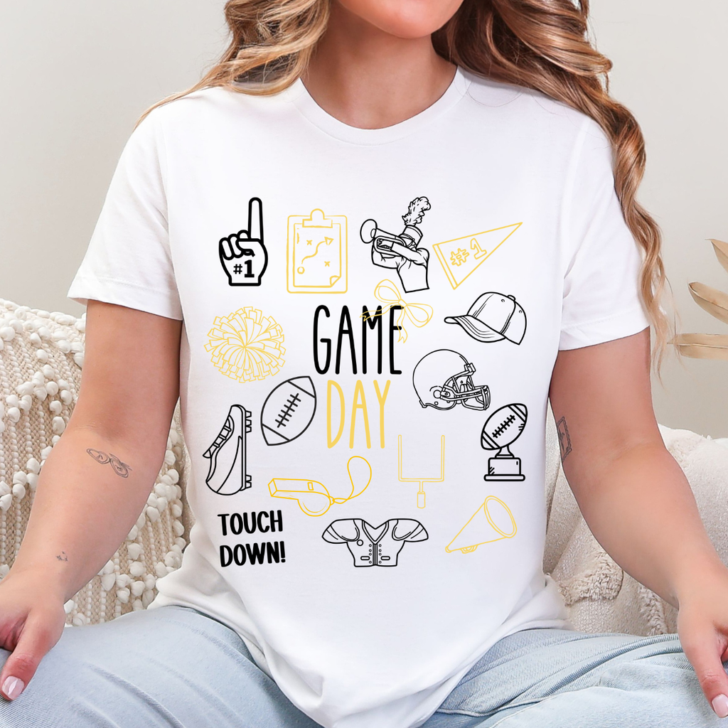 Tipton Tigers GAMEDAY Clip Art Football Tee
