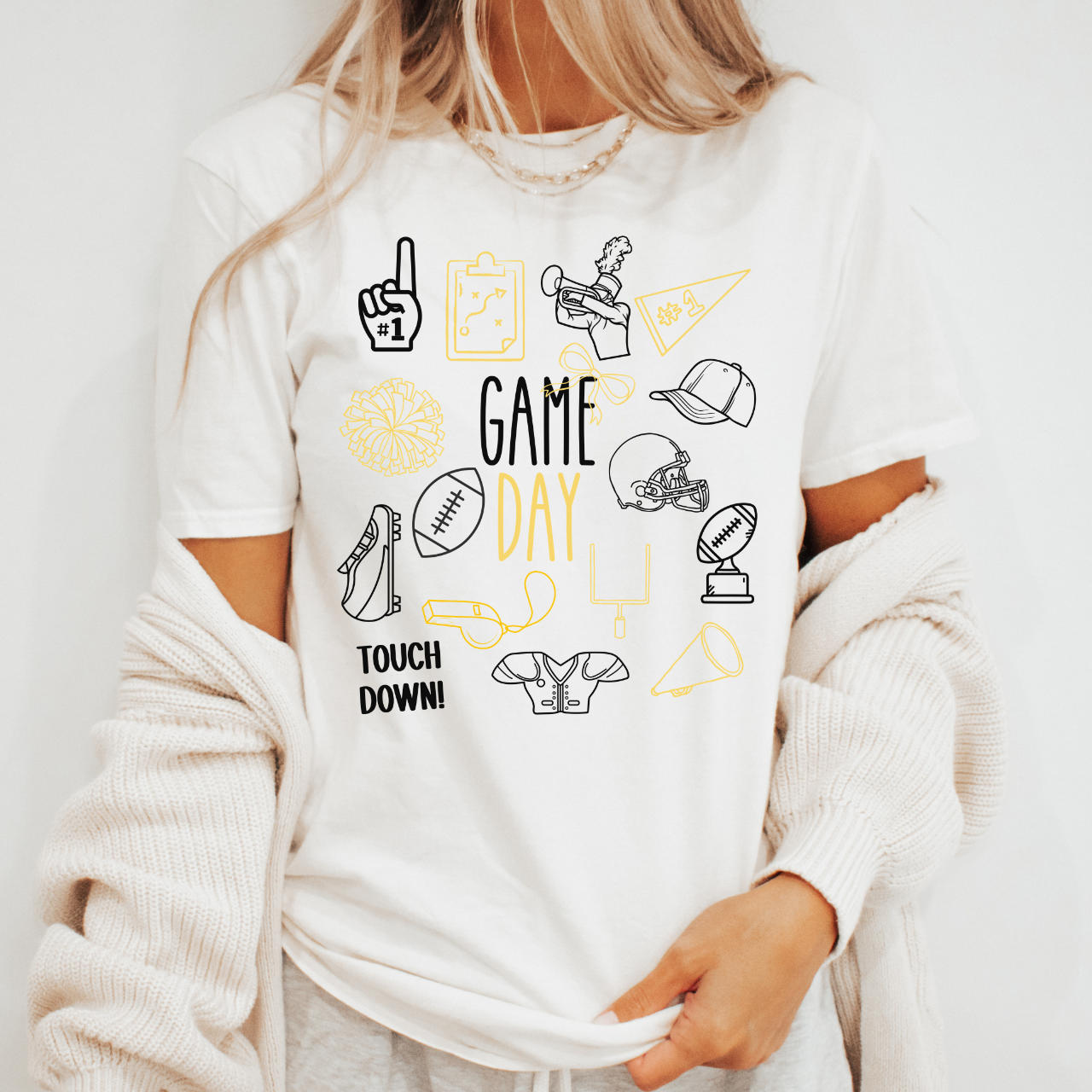 Tipton Tigers GAMEDAY Clip Art Football Tee