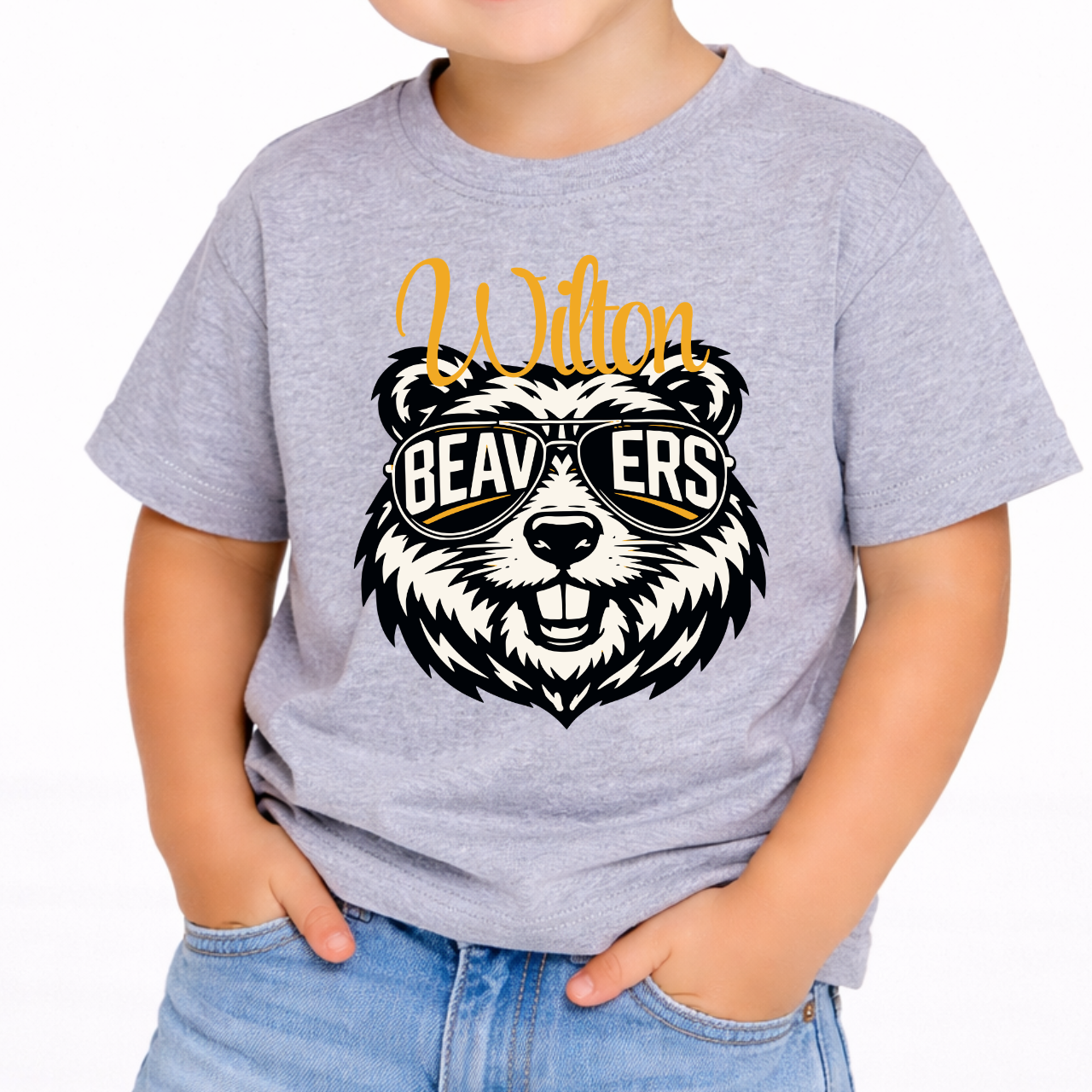 Wilton Beavers Cool Mascot Toddler Tee