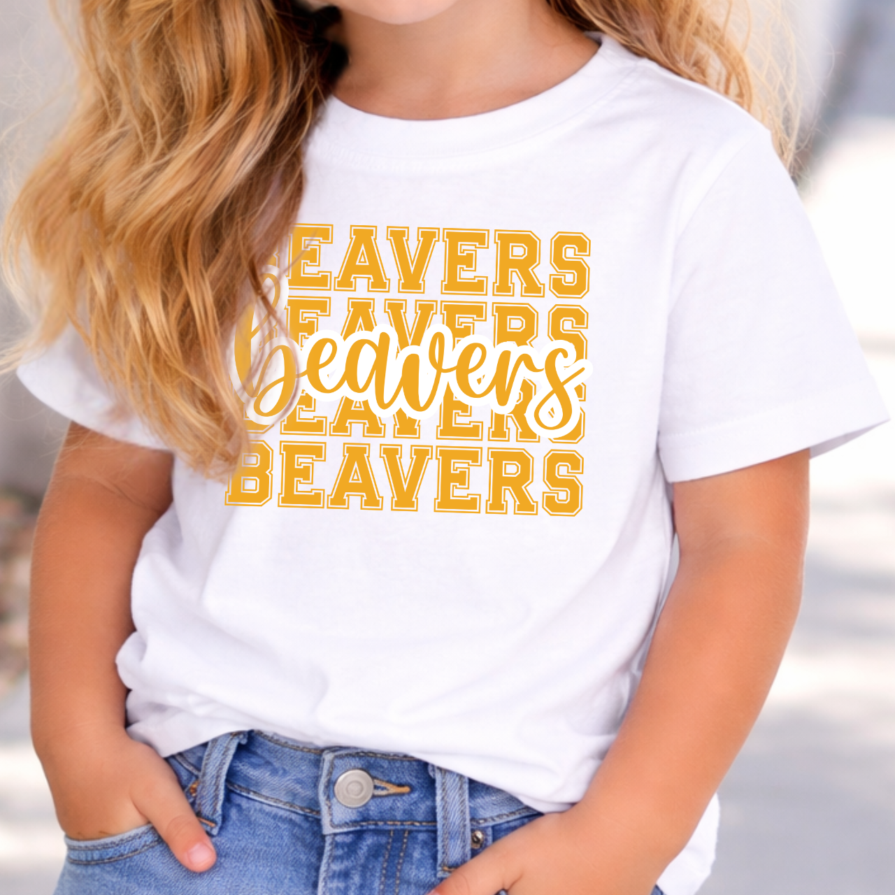 Beavers Repeat Script Toddler Tee