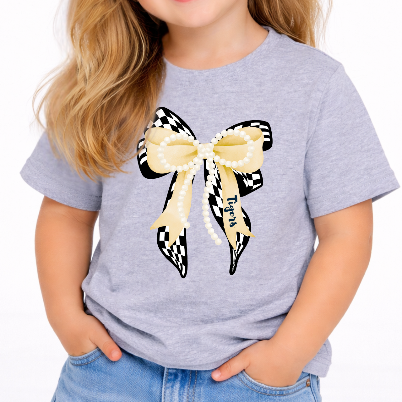 Toddler - Tigers Pearl Bow Toddler Tee