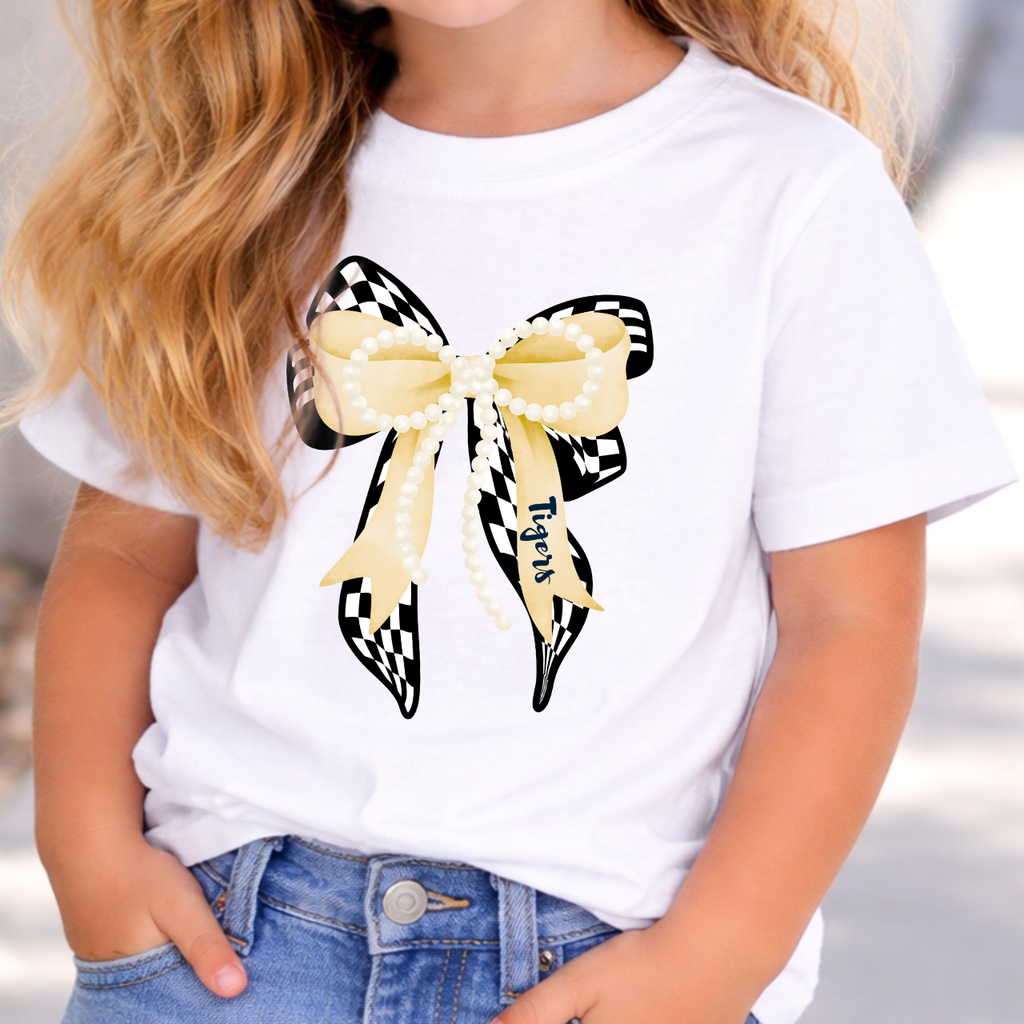 Toddler - Tigers Pearl Bow Toddler Tee