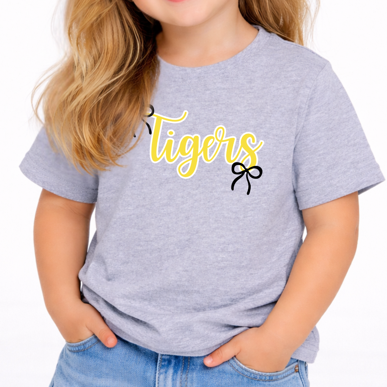 Toddler - Tigers Bow Script Toddler Tee