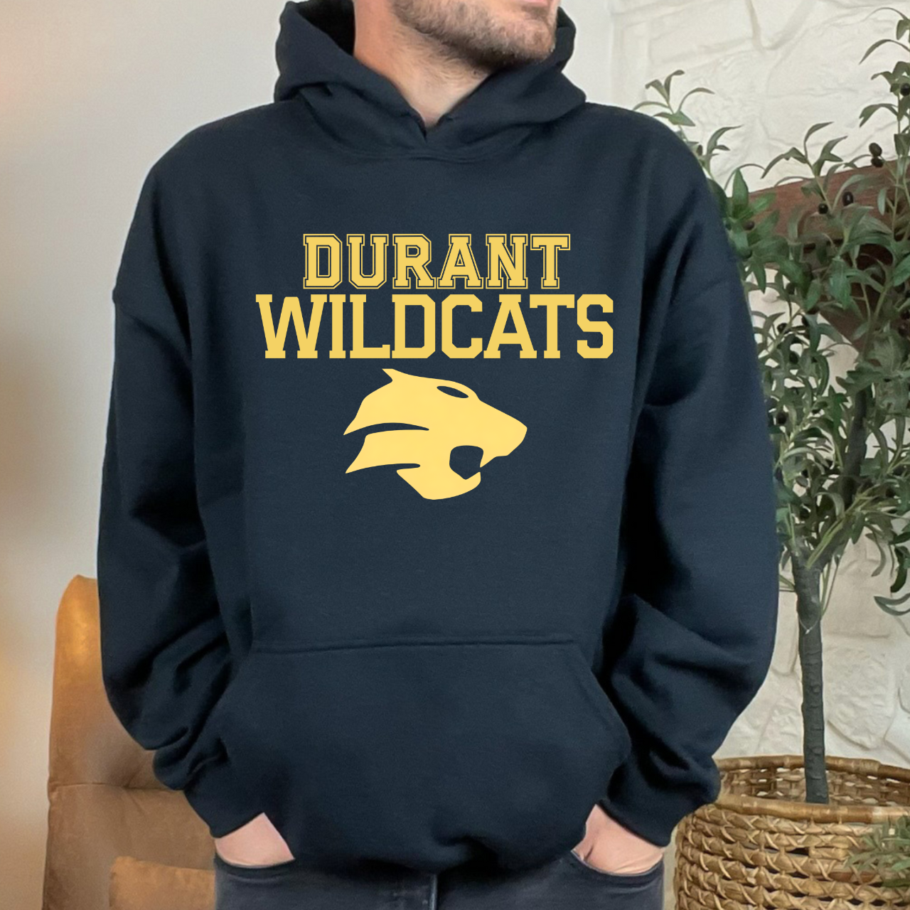 Durant Wildcats Classic Mascot Hoodie
