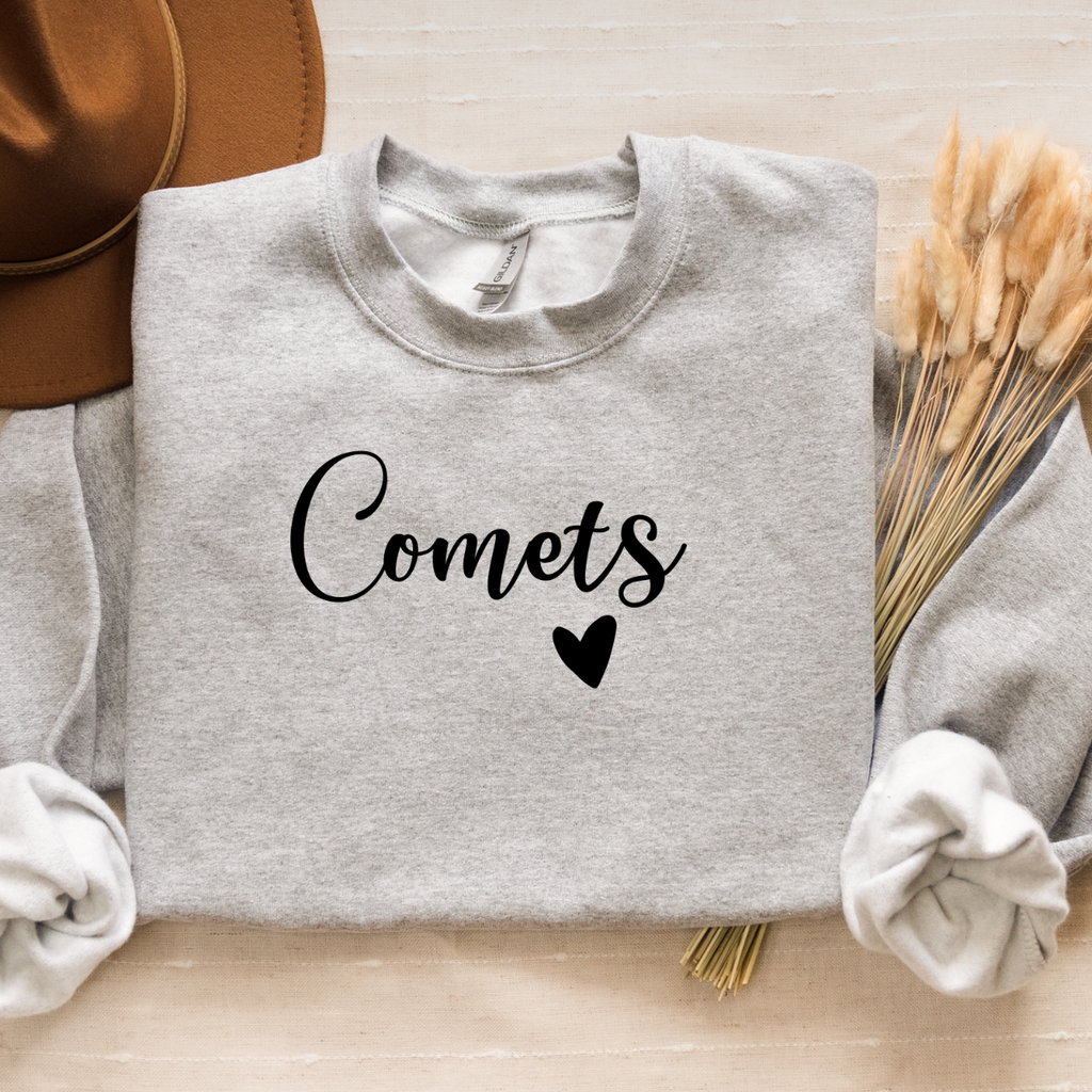 Comets Heart Script Crewneck