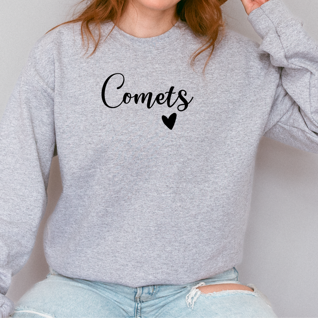 Comets Heart Script Crewneck