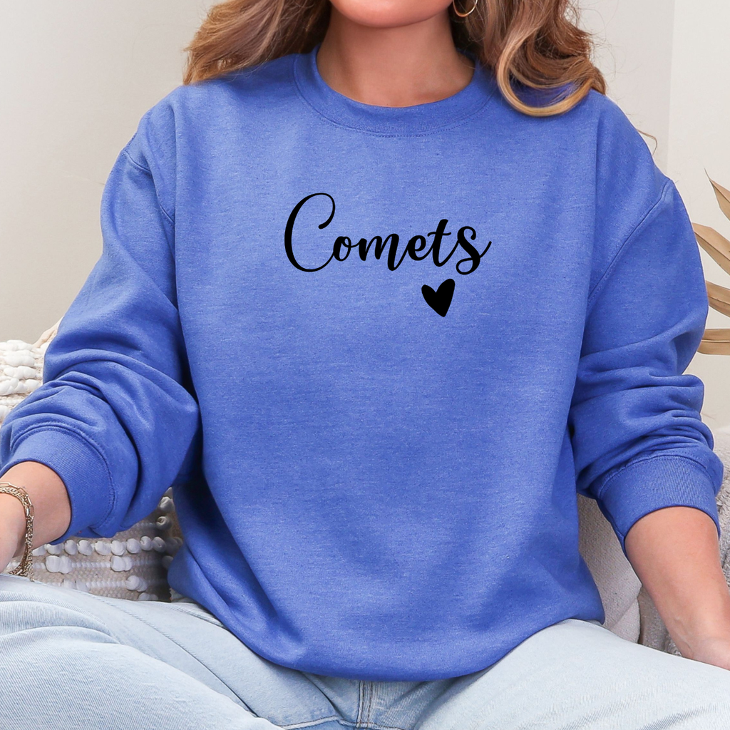 Comets Heart Script Crewneck